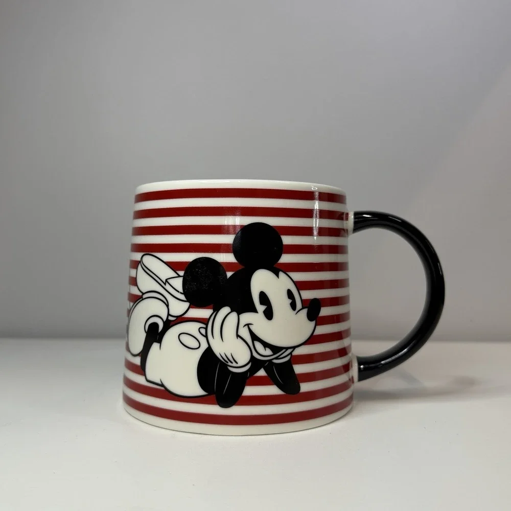Mickey Mouse Ceramic Coffee Mug Red White Stripe Happy Mickey Mouse 20oz Target